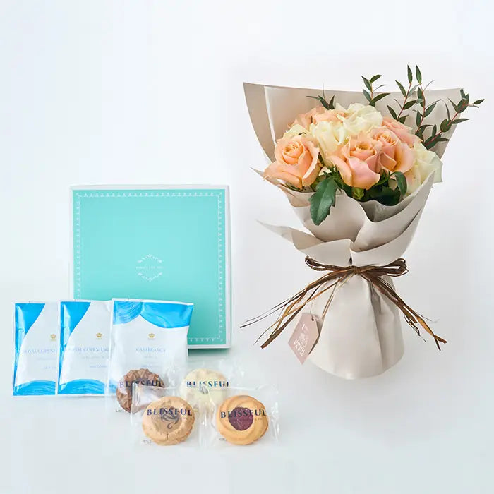 フリル12本ホワイトオレンジ&4種の焼き菓子とRCDC コーヒーセット7個