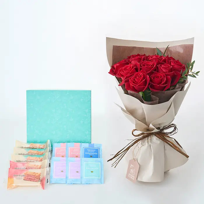 フリル12本ルージュ&ミルフイユとウェッジウッドティーバッグセット11個