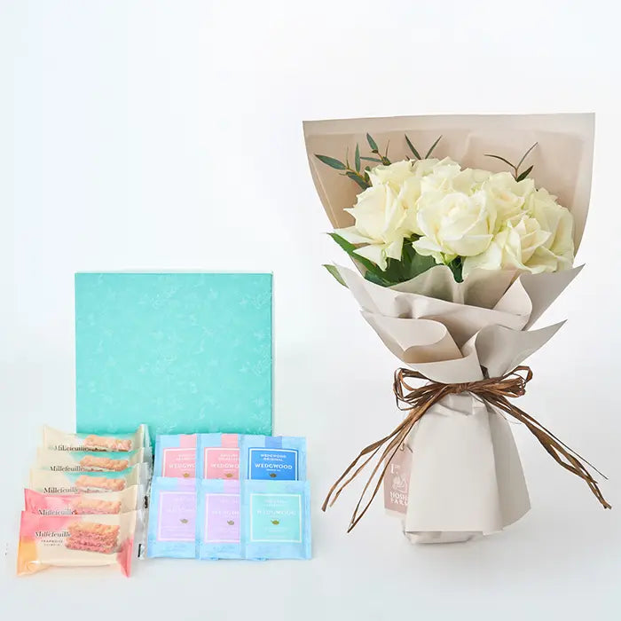 フリル12本ピュア&ミルフイユとウェッジウッドティーバッグセット11個