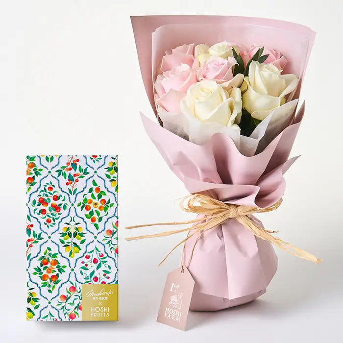 フリルホワイトピンク8本&7種のフルーツのパウンドケーキ 4個