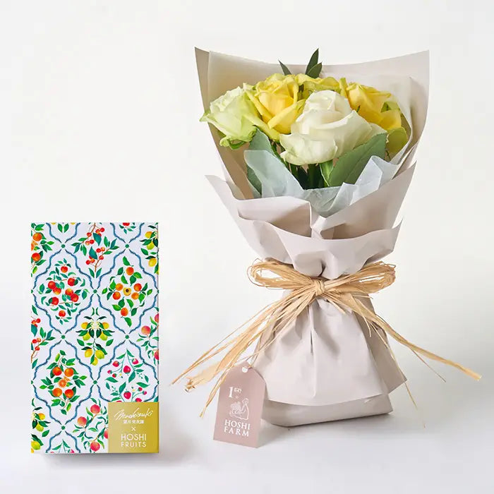 フリルホワイトイエローグリーン8本&7種のフルーツのパウンドケーキ 4個