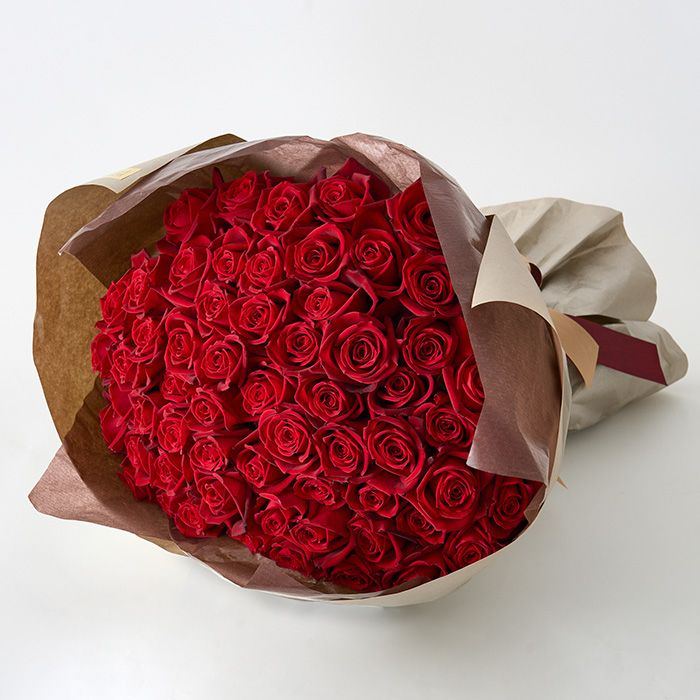 深紅のバラ サムライ60本ブーケ