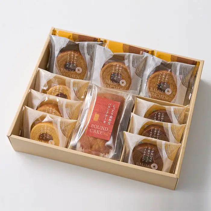 【お中元限定・送料無料】しっとり素朴なパウンドケーキとふんわりバーム詰合せ 13個