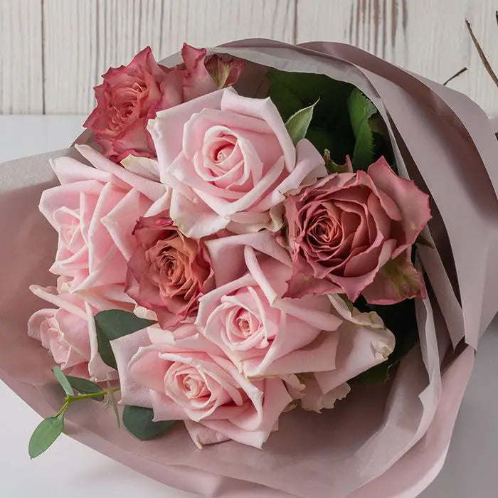 ホシファームフリルブーケ ニュアンスピンク8本&ホシフルーツ 贅沢ブラウニー9個【産地直送品・送料込み】