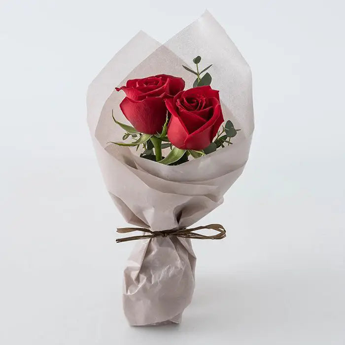 ホシファーム 薔薇のミニブーケ ルージュ2本&ホシフルーツ贅沢ブラウニー3個入【産地直送品・送料込み】