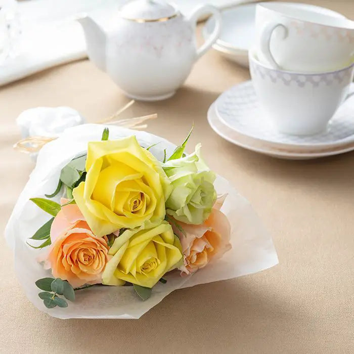 ホシファーム プチギフトシリーズ 摘みたて薔薇のブーケ パッション5本【産地直送品・送料込み】