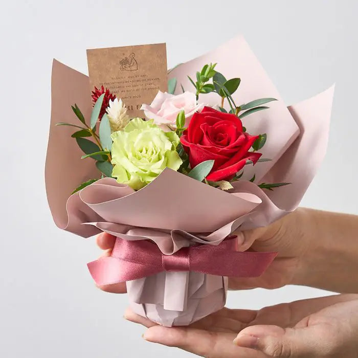 ミニアレンジメントカラフル&ニナスオリジナルシークレットガーデンティータイム3個【産地直送品・送料込み】