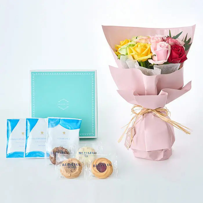 フリル12本カラフル&4種の焼き菓子とRCDC ドリップコーヒーセット7個【産地直送品・送料込み】