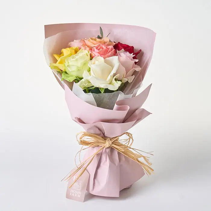 フリルブーケカラフル8本とホテルオークラケーキ&ブラウニー&クッキー 5個【産地直送品・送料込み】