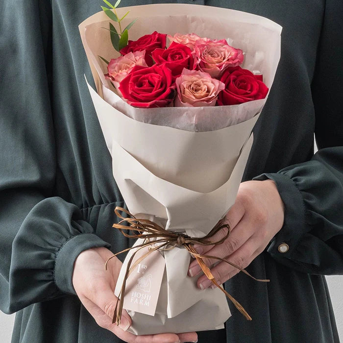 ホシファーム フリルブーケ ニュアンスレッド 8本