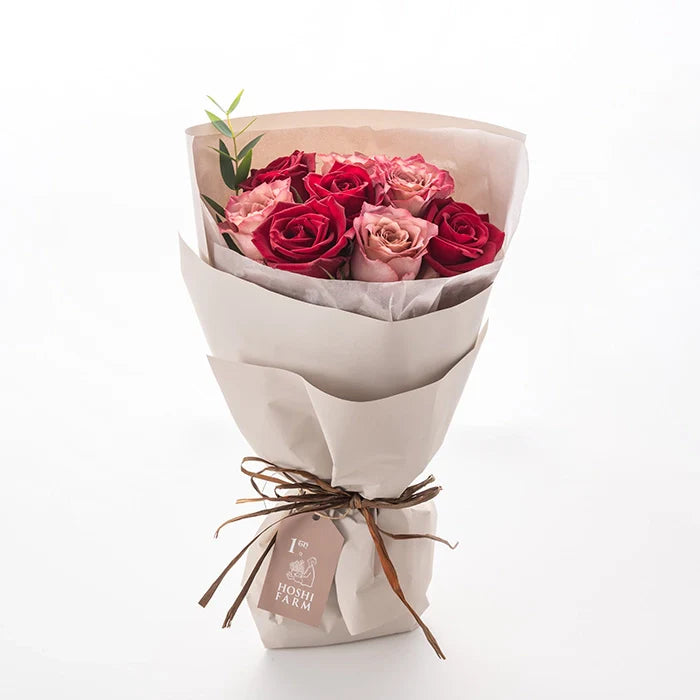 ホシファーム フリルブーケ ニュアンスレッド 8本