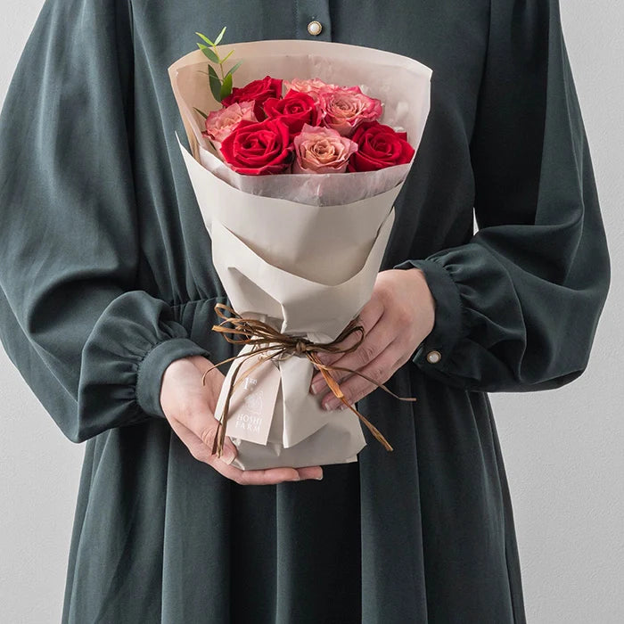 ホシファーム フリルブーケニュアンスレッド8本&ホシフルーツ 贅沢ブラウニー6個