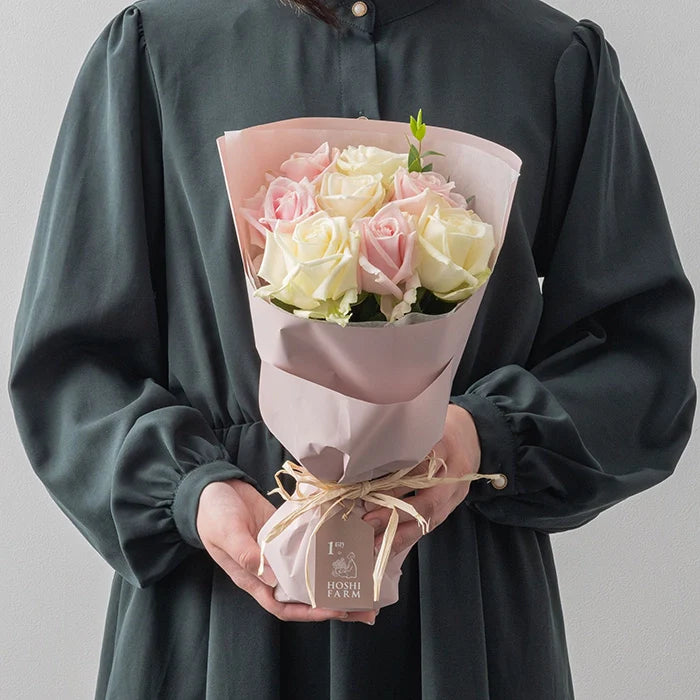 ホシファーム フリルブーケ ホワイトピンク 8本