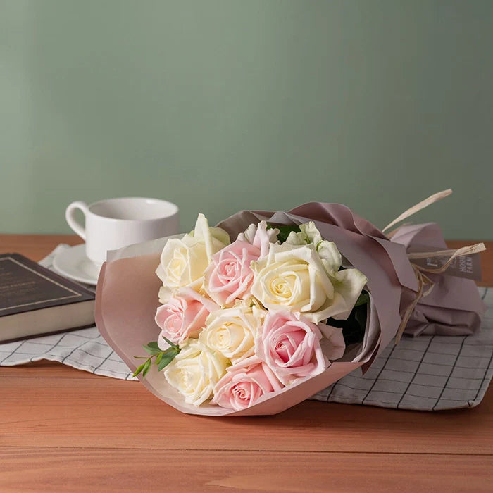 ホシファーム フリルブーケ ホワイトピンク8本&ホシフルーツ 贅沢ブラウニー6個