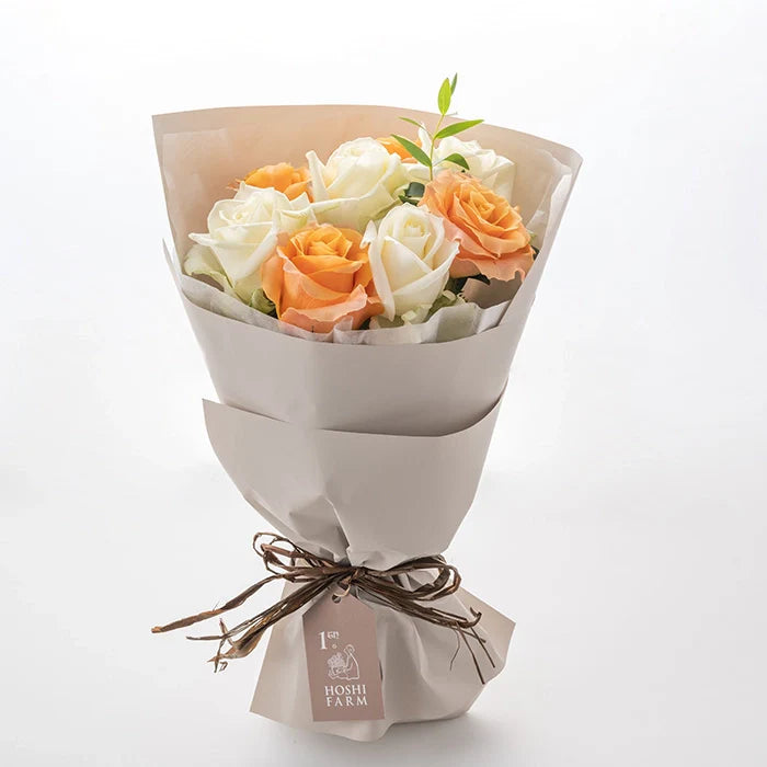 ホシファーム フリルブーケホワイトオレンジ8本&ホシフルーツ 贅沢ブラウニー6個