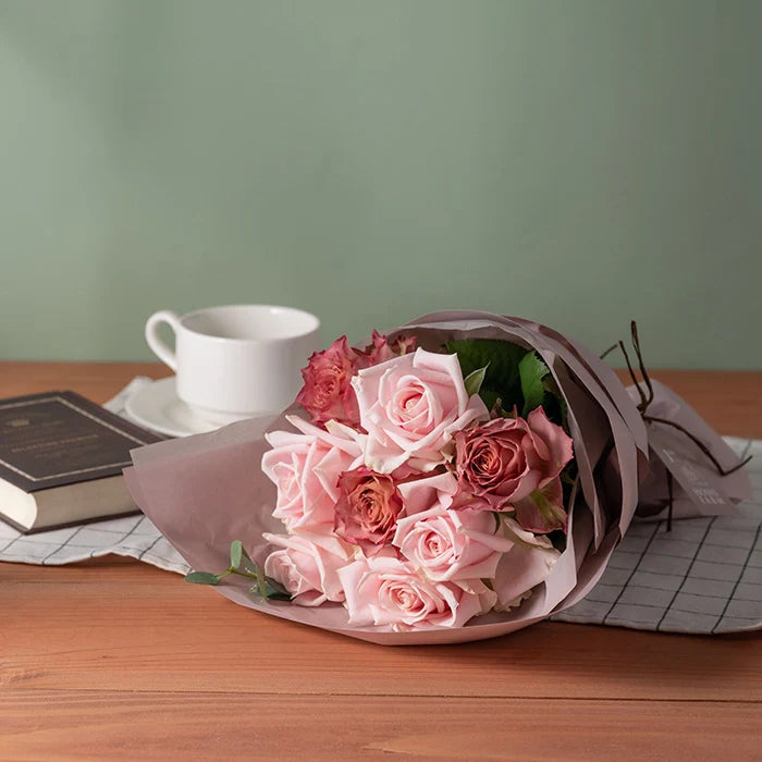 ホシファームフリルブーケ ニュアンスピンク8本&ホシフルーツ 贅沢ブラウニー9個