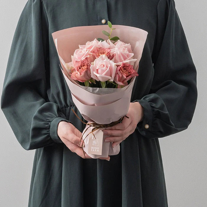 ホシファームフリルブーケ ニュアンスピンク8本&ホシフルーツ 贅沢ブラウニー9個