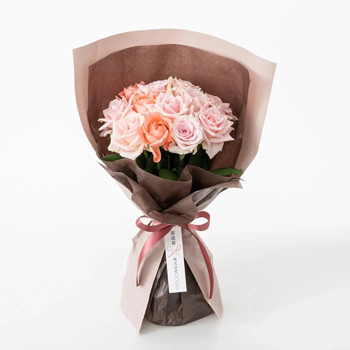 ホシファーム 届いた姿でそのまま飾れるスタンディング薔薇ブーケ スイート12本