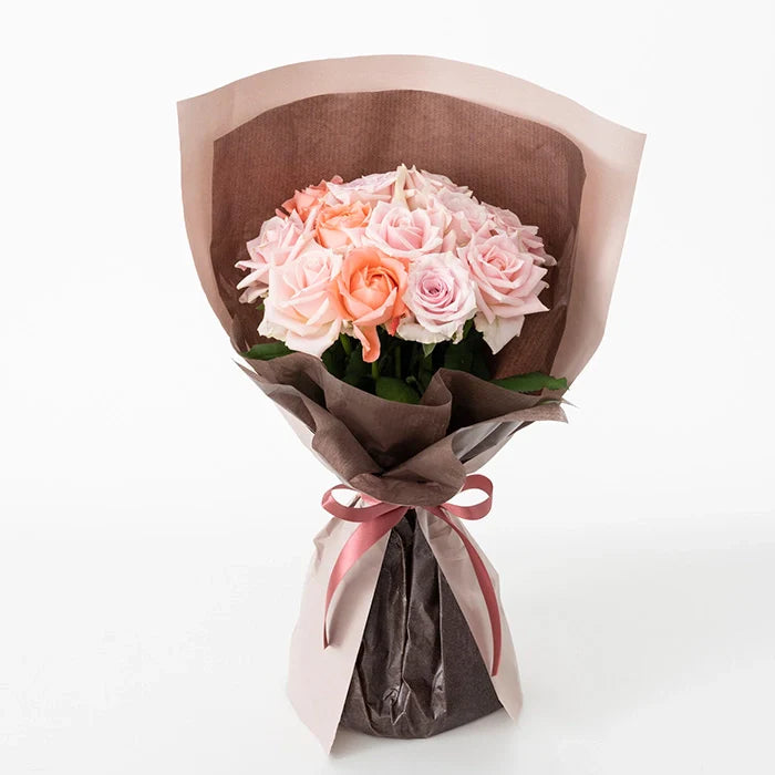 ホシファーム 届いた姿でそのまま飾れるスタンディング薔薇ブーケ スイート12本