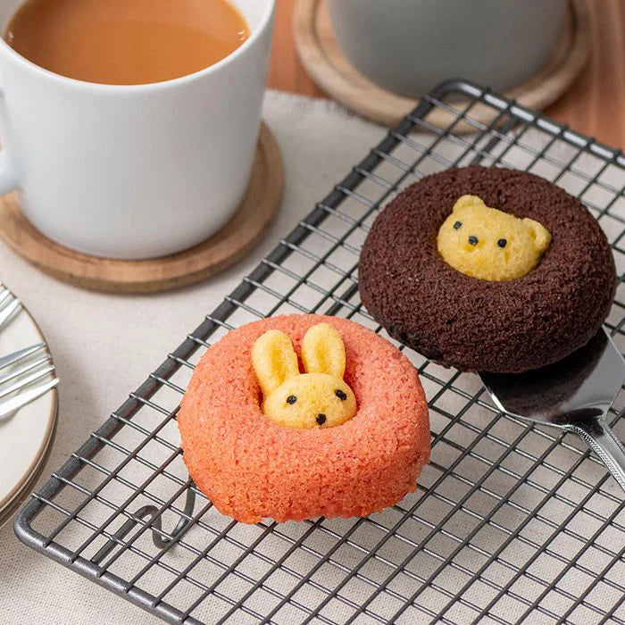 ホシファーム 薔薇のミニブーケ ルージュ2本&アニマルドーナツ2個