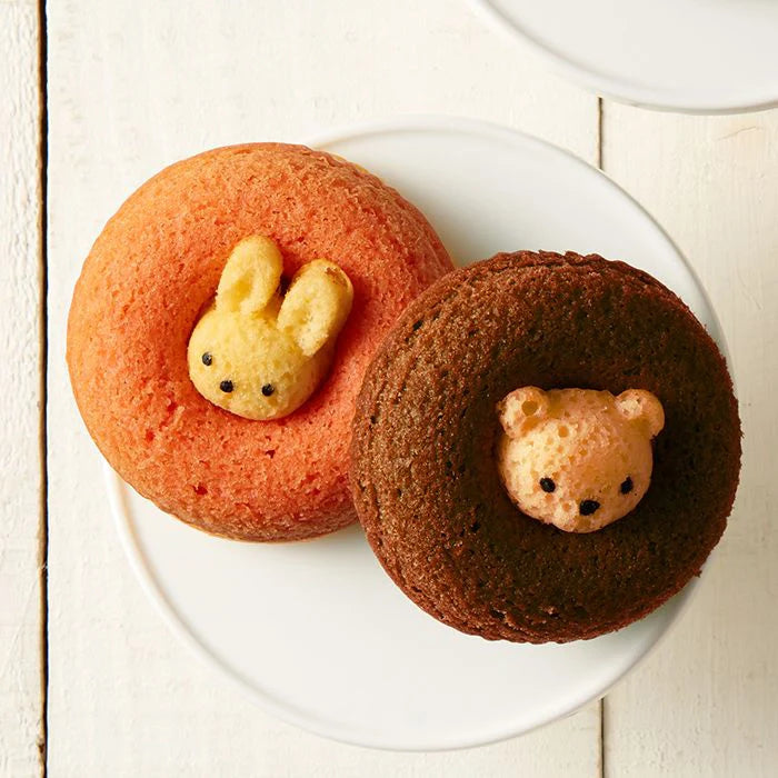 ホシファーム 薔薇のミニブーケ ルージュ2本&アニマルドーナツ2個