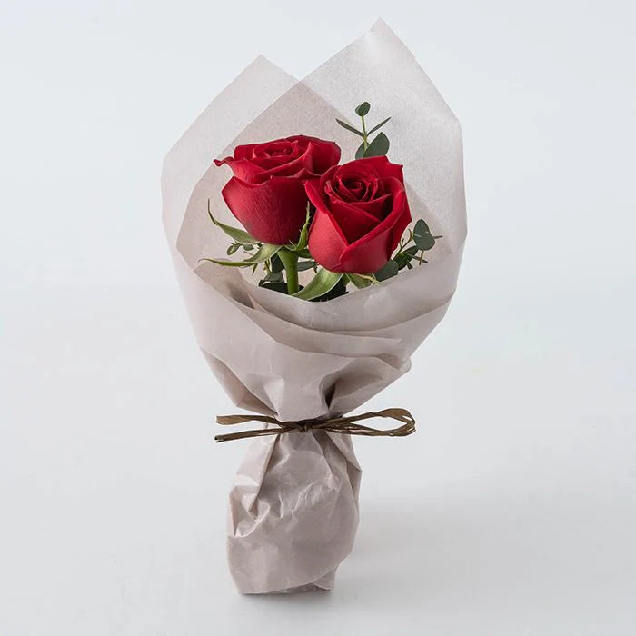 ホシファーム 薔薇のミニブーケ ルージュ2本&アニマルドーナツ2個