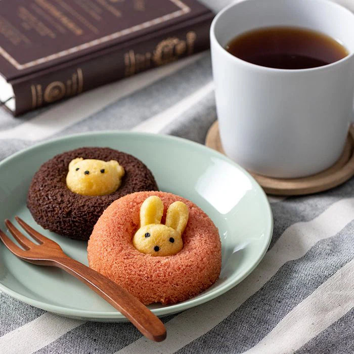 ホシファーム 薔薇のミニブーケ パッション2本&アニマルドーナツ2個