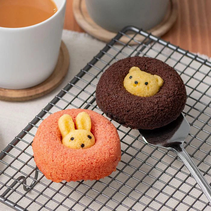 ホシファーム 薔薇のミニブーケ パッション2本&アニマルドーナツ2個