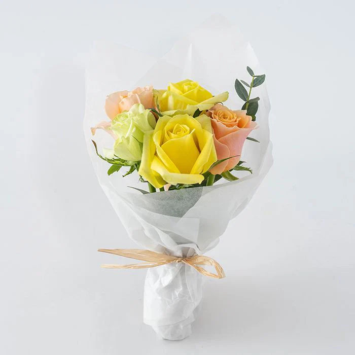 ホシファーム プチギフトシリーズ 摘みたて薔薇のブーケ パッション5本