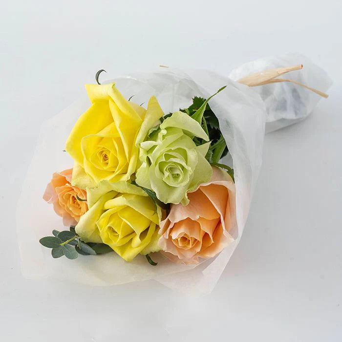 ホシファーム プチギフトシリーズ 摘みたて薔薇のブーケ パッション5本