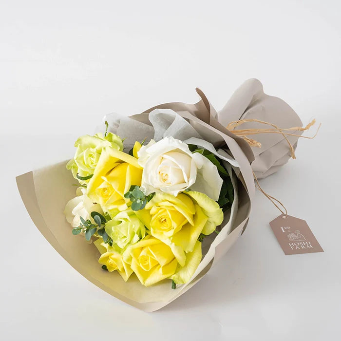 フリル ホワイトイエローグリーン8本&ホテルオークラスイーツアソート5個