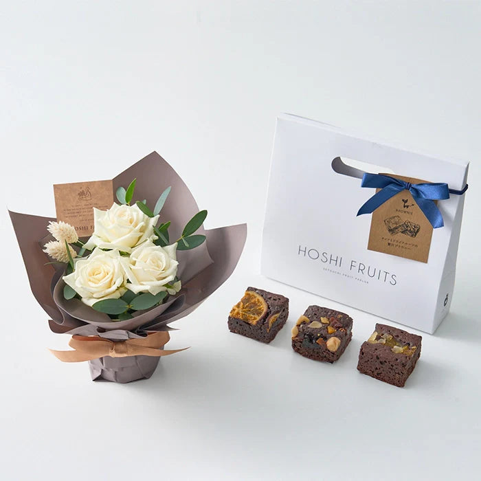 ホシファーム ミニアレンジメントピュア&ホシフルーツ贅沢ブラウニー3個