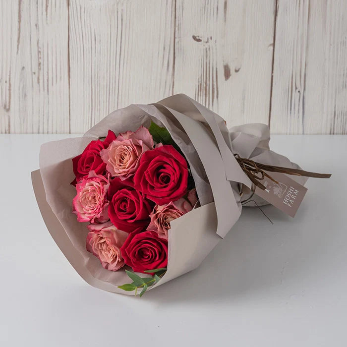 ホシファーム フリルブーケ ニュアンスレッド 8本&フィナンシェ・ティー7個