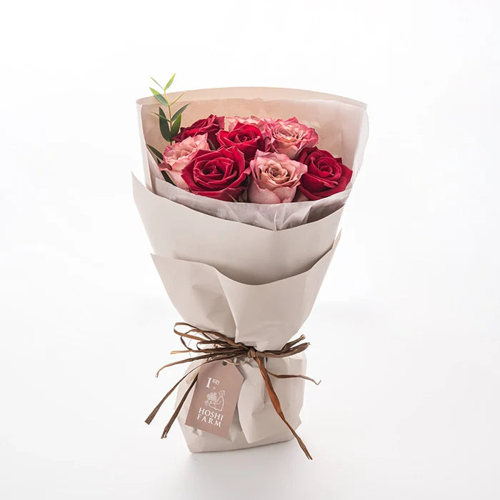 ホシファーム フリルブーケ ニュアンスレッド 8本&フィナンシェ・ティー7個