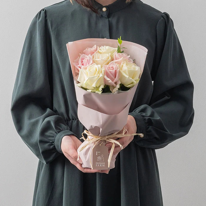 ホシファーム フリルブーケ ホワイトピンク 8本&フィナンシェ・ティー7個