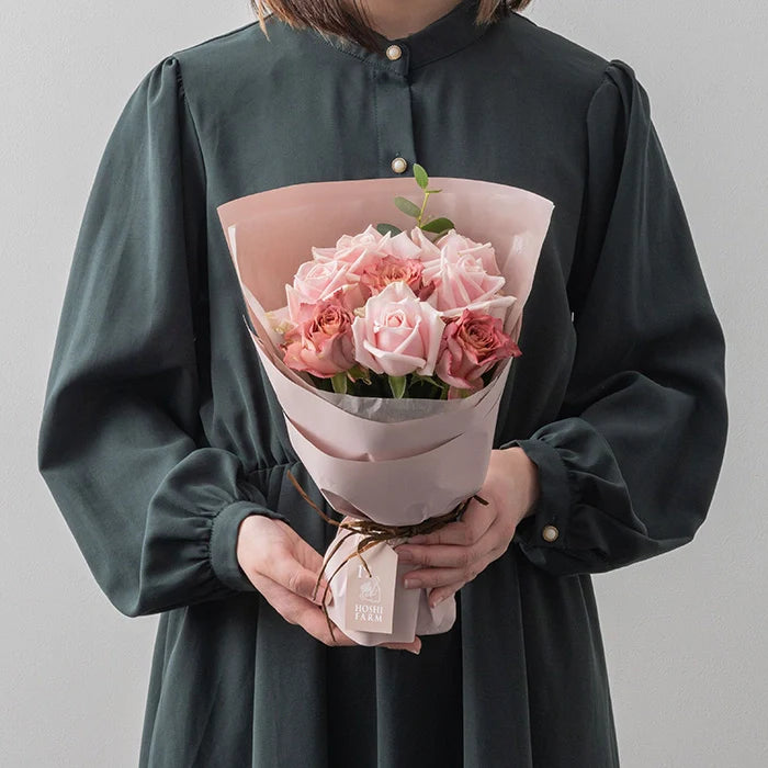 ホシファーム フリルブーケ ニュアンスピンク 8本&フィナンシェ・ティー7個