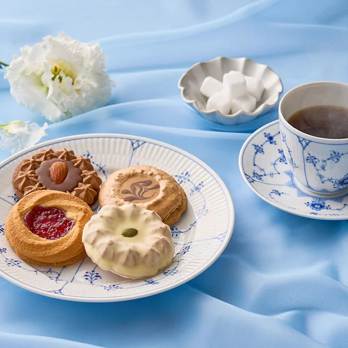 フリル12本ホワイトオレンジ&4種の焼き菓子とRCDC コーヒーセット7個