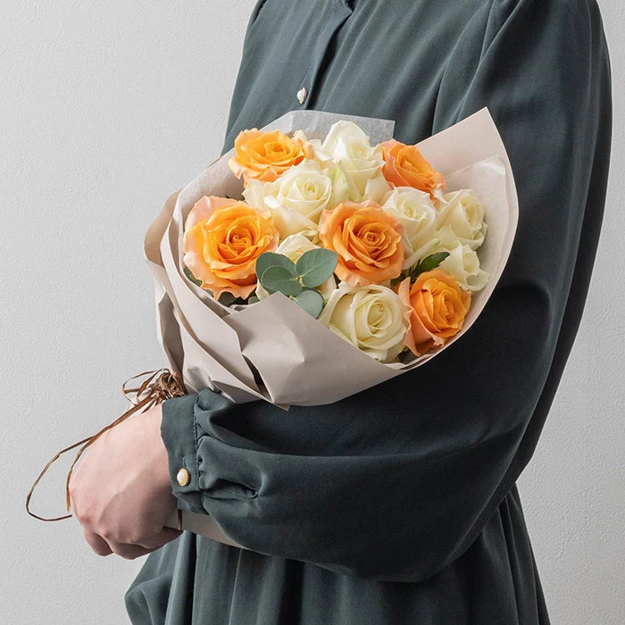 フリル12本ホワイトオレンジ&ミルフイユとウェッジウッドティーバッグセット11個