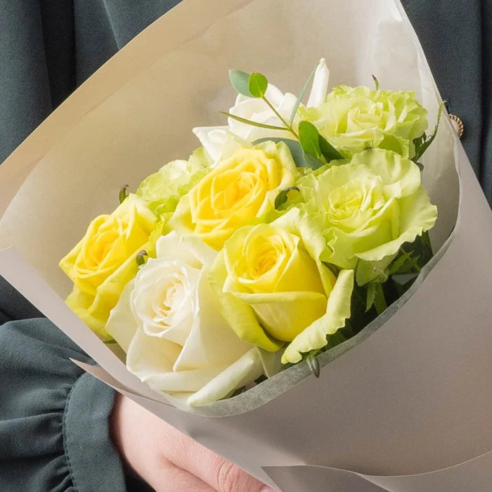 フリルホワイトイエローグリーン8本&7種のフルーツのパウンドケーキ 4個