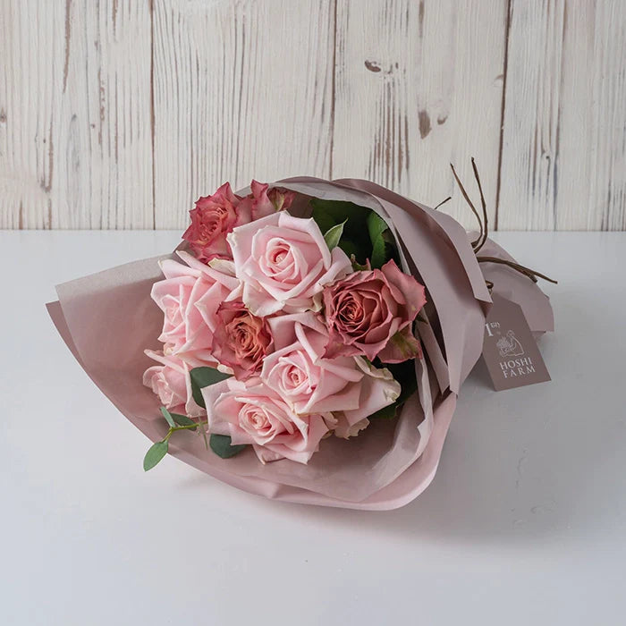 ホシファーム フリルニュアンスピンク8本&ホシフルーツ 果実のカップケーキ3個