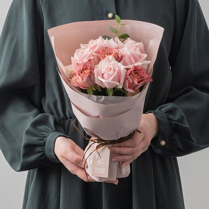 ホシファーム フリルニュアンスピンク8本&ホシフルーツ 果実のカップケーキ3個