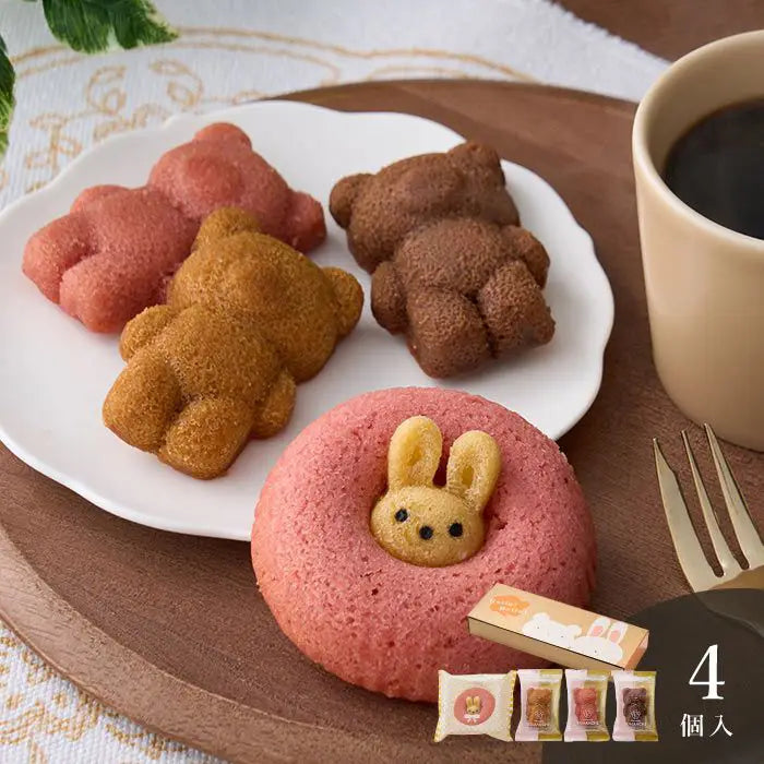 クマ型フィナンシェ&アニマルドーナツ4個