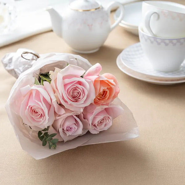 ウェッジウッドローズブーケ 薔薇ピンク5枚