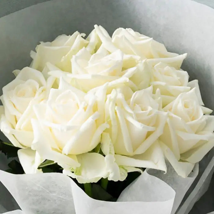 【お歳暮限定】ホシファーム　届いた姿でそのまま飾れるスタンディング薔薇ブーケ　ピュア８本