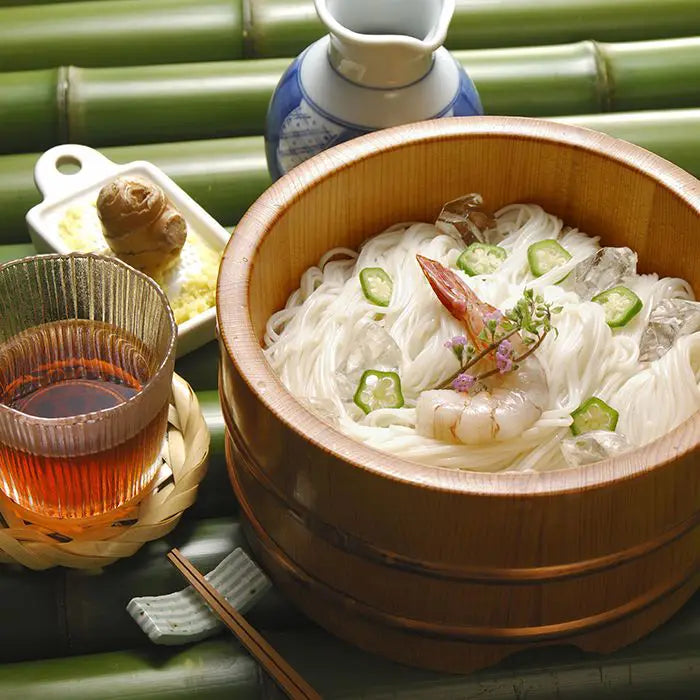 【お中元限定・送料無料】手延素麺　揖保乃糸・上級品、麺つゆ詰合せ