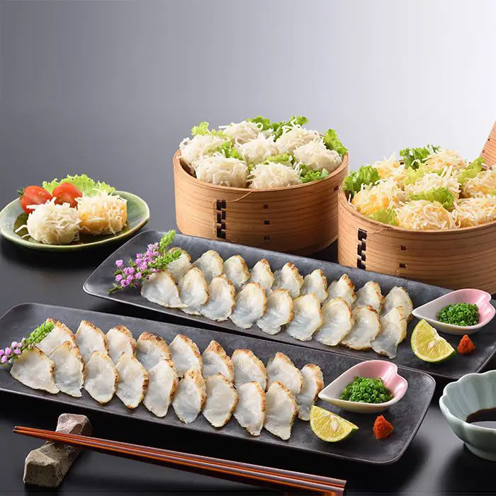 【お中元限定・送料無料】「下関　音」海鮮しゅうまい二種と真ふくたたき刺し