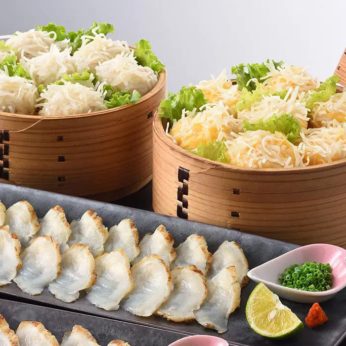 【お中元限定・送料無料】「下関　音」海鮮しゅうまい二種と真ふくたたき刺し