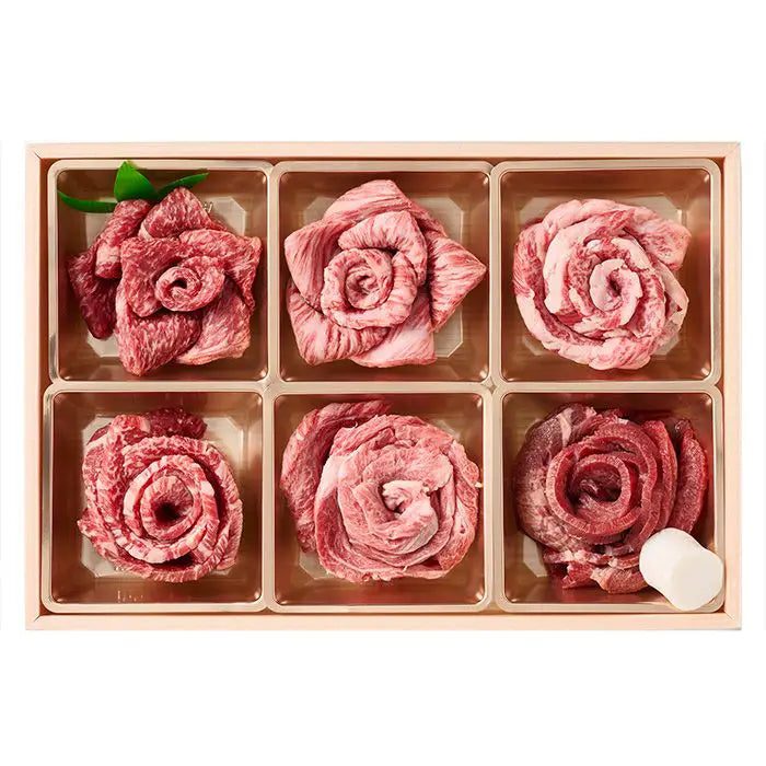 【お中元限定・送料無料】黒毛和牛５種と牛タンの花盛り焼肉用