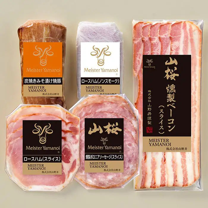 【お中元限定・送料無料】マイスター山野井　炭焼きみそ漬け焼豚とハムセット