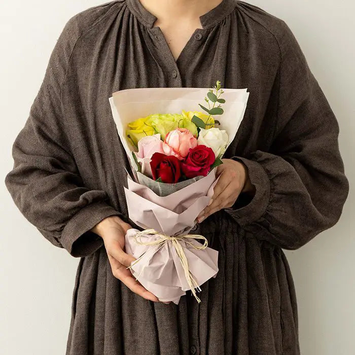 ホシファーム　フリルブーケ　カラフル８本＆銀座千疋屋　銀座チョコパウンドケーキ【産地直送品・送料込み】